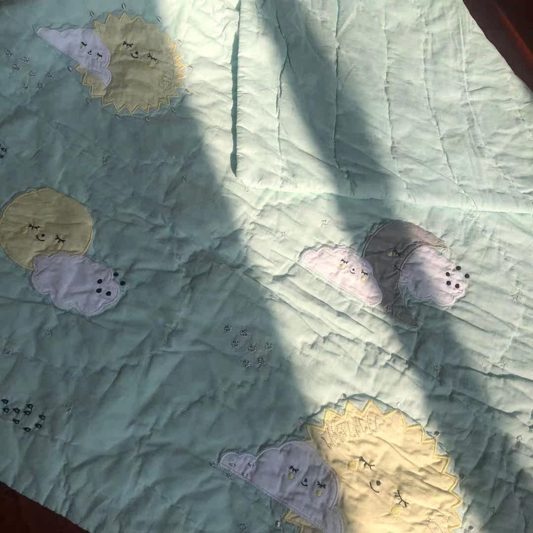 新品！百分百纯棉夹棉花！柔软亲肤！颜色很特别，很清爽！ - 图1