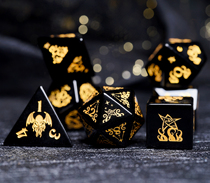 Natural black flair COC running group dice Ssuru touch handmade DND dice custom D20RPG old print call