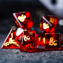 Pomegranate stone COC running group dice DND Ksuru ten thousand wise dice jewel 20 face dragon flame customized running group