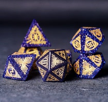 Blue and gravel running group dice COC running group dragon and underground city bodice dice DND dice D20 Chronicletch