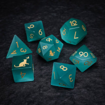 Light green cat eye DnD running group dice kittens subject TRPG table tours COC Ksuru natural gem multi-faceted dice