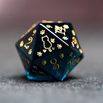 Colour Blue Zircon Kitty subject COC runner dice DND dice dice Ksurou Run Mission D20 Custom TRPG