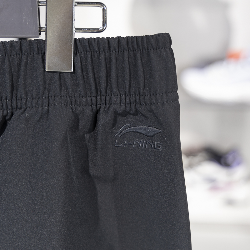 李宁运动裤男子2023冬季新款宽松加绒防泼水直筒休闲长裤AYKT673-图3