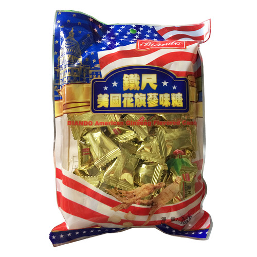 美国袋装包装铁尺原粒花旗参味糖润喉糖人参糖600g家庭装包邮 - 图3