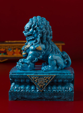 黄铜狮子摆件一对开业礼物宫门狮