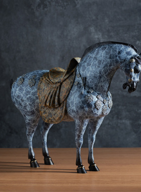 唐马摆件马到成功大型铜摆件