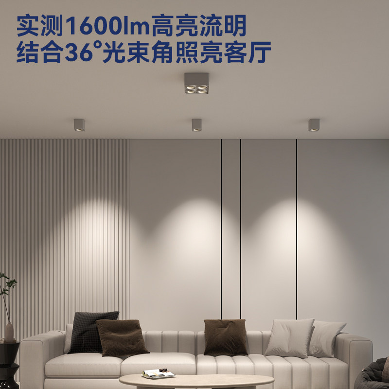 麦丹妮全光谱护眼可调角度明装射灯简约客厅无主灯四头斗胆灯防眩,淘宝优惠券,粉丝福利购,淘宝优惠卷