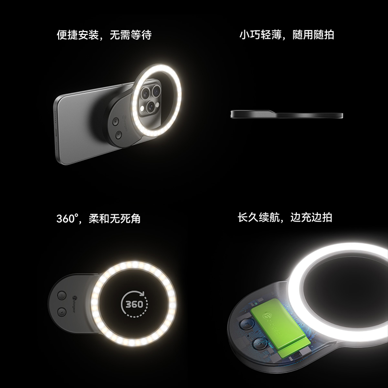 fotorgear复古氛围感补光灯适用苹果手机摄影专用便携磁吸拍照灯