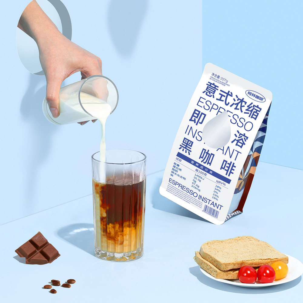 柯林速溶纯黑黑咖啡特浓意式即溶咖啡粉低脂美式拿铁 126杯_虎窝淘