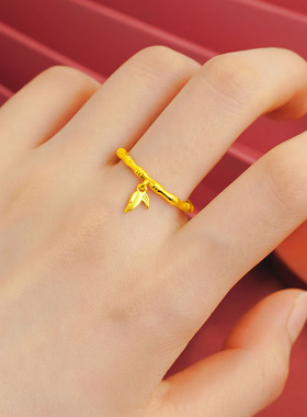 竹节戒指女士戒指环活口可调节