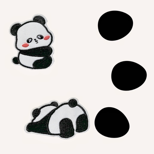 小熊猫自粘布贴无痕修复羽绒服破洞补丁贴免缝儿童衣服裤子刺绣贴 - 图0