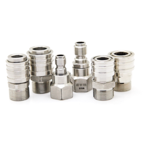 3/8和1/4高压水枪洗车机出水口快插式不锈钢自锁快接头M22防缠绕 - 图3