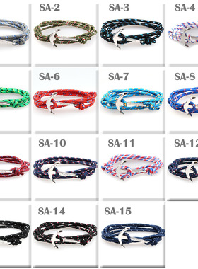 热卖 流行款vikings船锚手链 鱼钩维京海盗海军风格钛钢