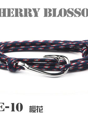 新款圆形鱼钩VIKINGS船锚手链 热销  定做logo