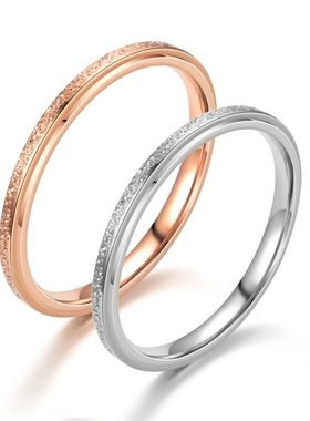 欧美风毫米极细关节磨砂戒指