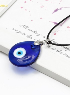 瑞铂朗 跨境新款土耳其恶魔之眼项链点钻圆款蓝眼睛吊坠饰品