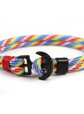 黑色船锚伞绳饰品手链