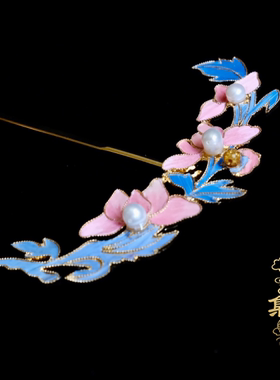 DIY簪子复古点翠工艺点翠汉服