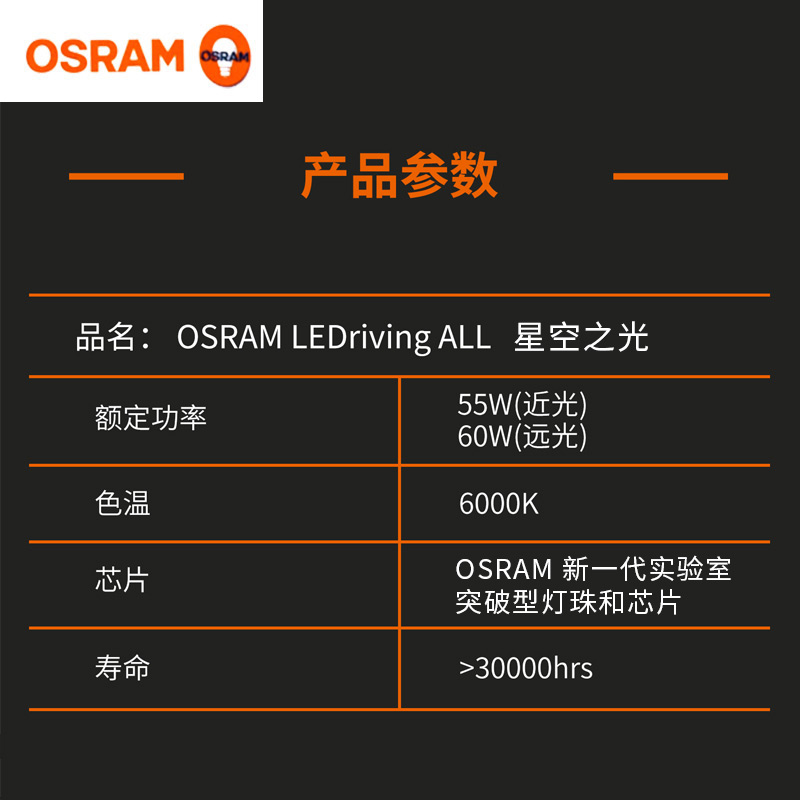 欧司朗星空之光LED双光透镜超越激光大灯汽车灯光升级全国安-图1