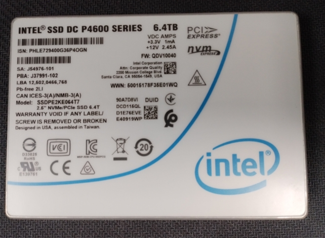 INTEL P4600 6.4T U2 NVME SSDPE2KE064T7 服务器固态SSD提供测报 - 图0