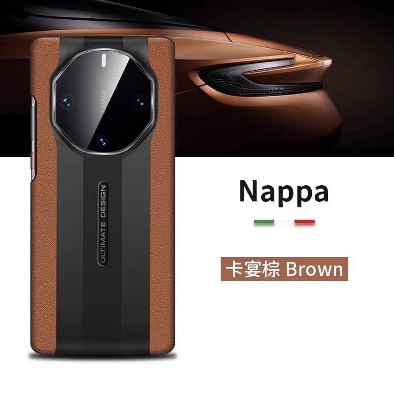 适用于华为保时捷mate60RS手机壳50rs纳帕真皮新款华为mate40rs典藏60rs非凡大师保护套男款全包防摔商务高档