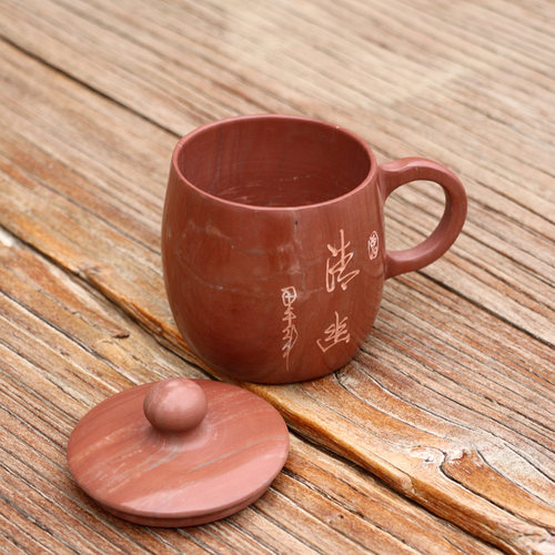 侘寂天然木鱼石茶杯玲珑泡杯原石中式复古5分钟纯净水变弱碱性水 - 图1