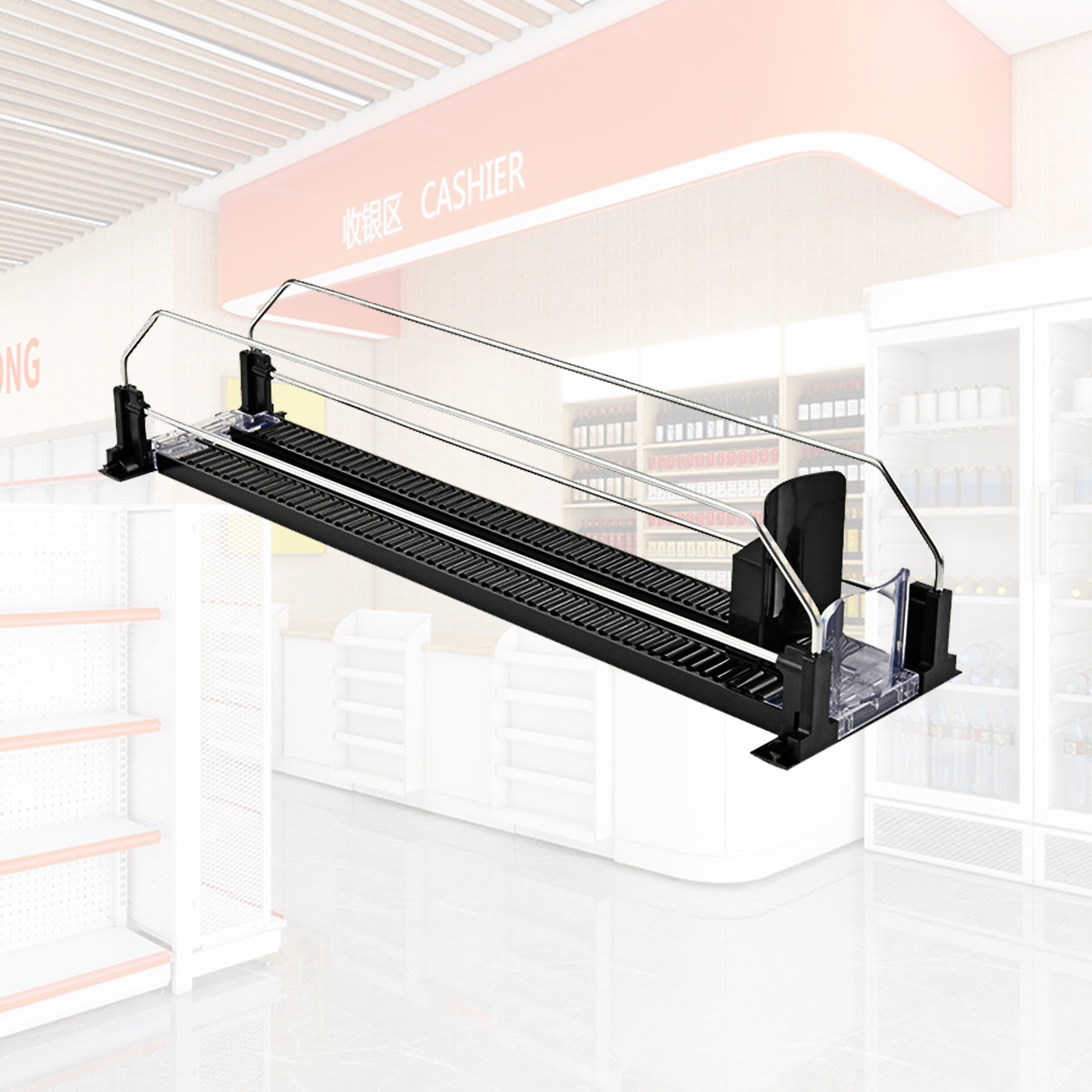 超市冰柜饮料滑道推进器滚珠款助推器自动补位家居饮料收纳放置架,淘宝优惠券,粉丝福利购,淘宝优惠卷