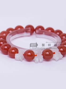 三合贵人水晶红玛瑙手链生肖属虎马狗寅午戌补五行火局手串男士女