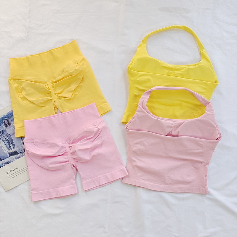 Imp**夏季新品!Df系列高强度露背带胸垫方领挂脖长款运动背心女 - 图1