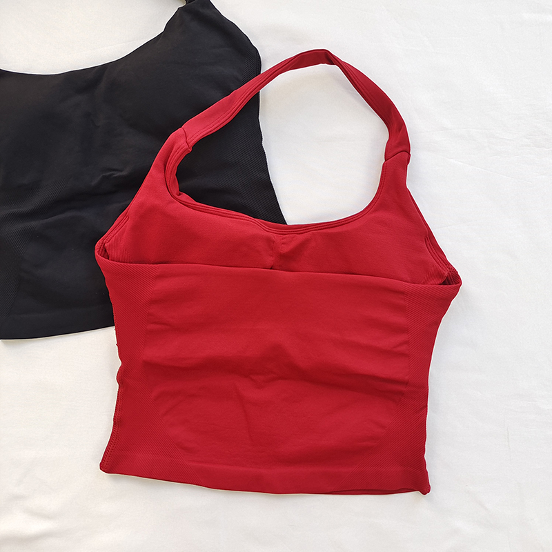 Imp**夏季新品!Df系列高强度露背带胸垫方领挂脖长款运动背心女 - 图3