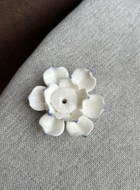 陶瓷莲花线香香插座 简约香托（红/蓝颜色随机发）