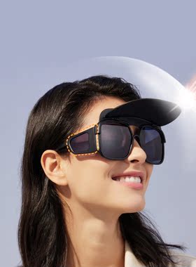 2022新款潮多功能防晒墨镜沙滩度假防紫外线骑行加大护目太阳眼镜