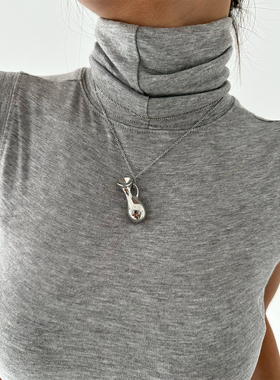 韩系高级爱心花瓶长款项链