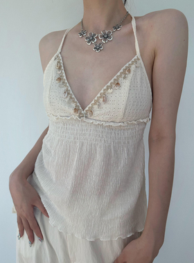 做旧vintage花朵吊坠项链