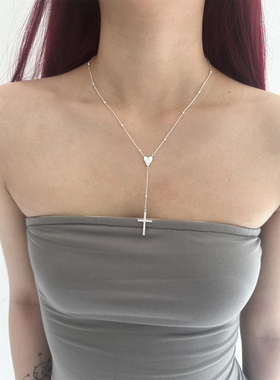 微镶玻璃锆石十字架精致项链