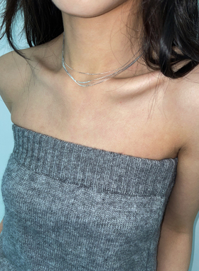 多层细链闪亮超仙项链锁骨链