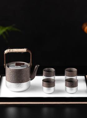 新中式陶瓷茶具装饰摆件茶几组合装饰品样板间中古风茶室软装摆设