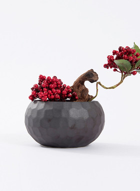 样板房红色摆件餐厅会所假花