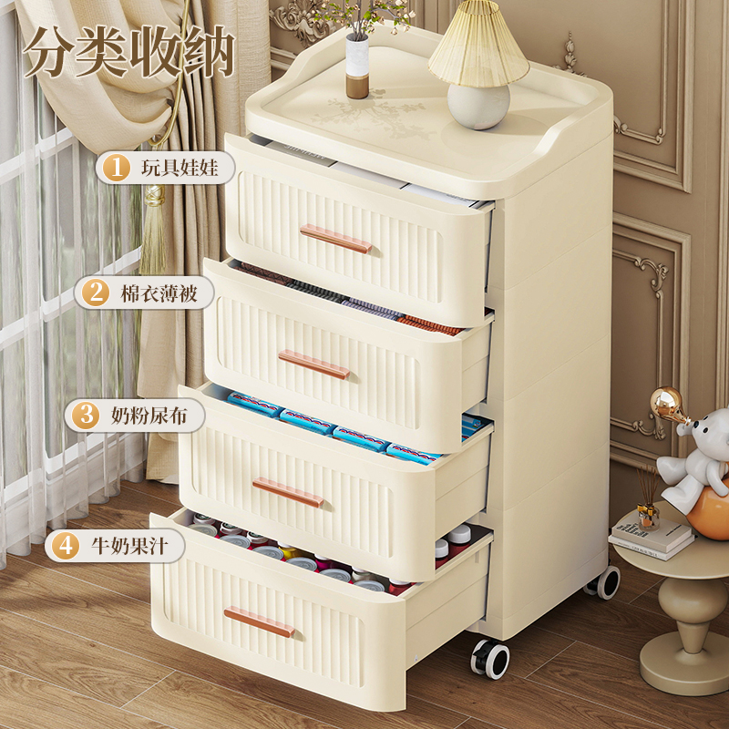 Drawer-type home multi-layer thickened storage cabinet bedside table