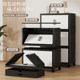 Multi-layer folding installation-free household storage cabinet with wheels