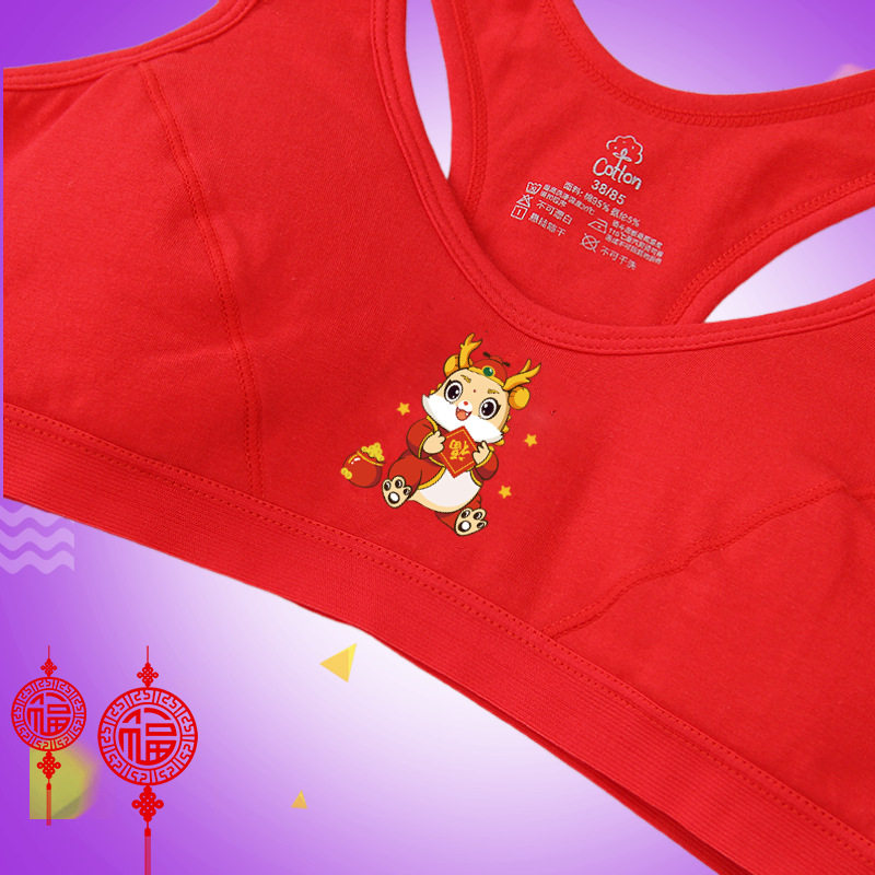 发育期女童本命年纯棉红色内衣套装大童胖女孩加肥加大码少女文胸,淘宝优惠券,粉丝福利购,淘宝优惠卷
