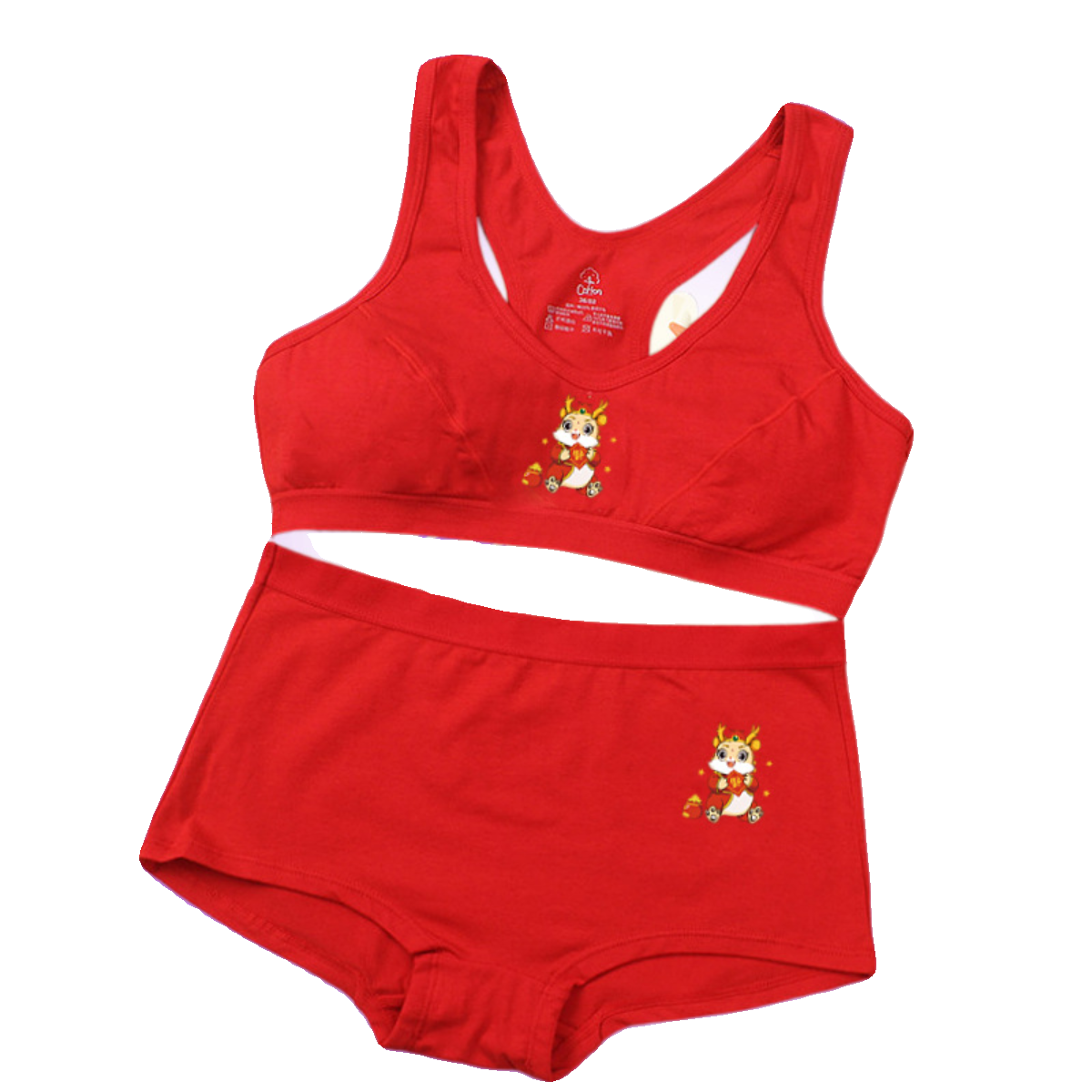 发育期女童本命年纯棉红色内衣套装大童胖女孩加肥加大码少女文胸,淘宝优惠券,粉丝福利购,淘宝优惠卷