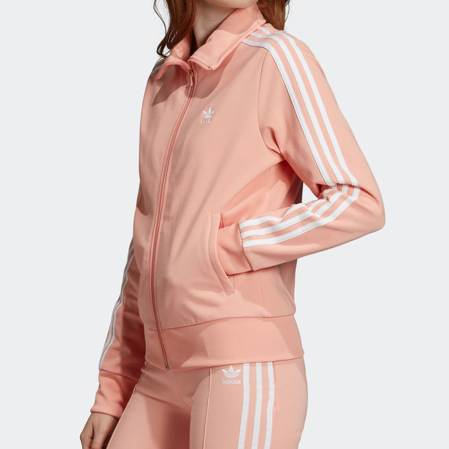 adidas/阿迪达斯正品三叶草女子立领三条纹运动夹克外套 dv2564