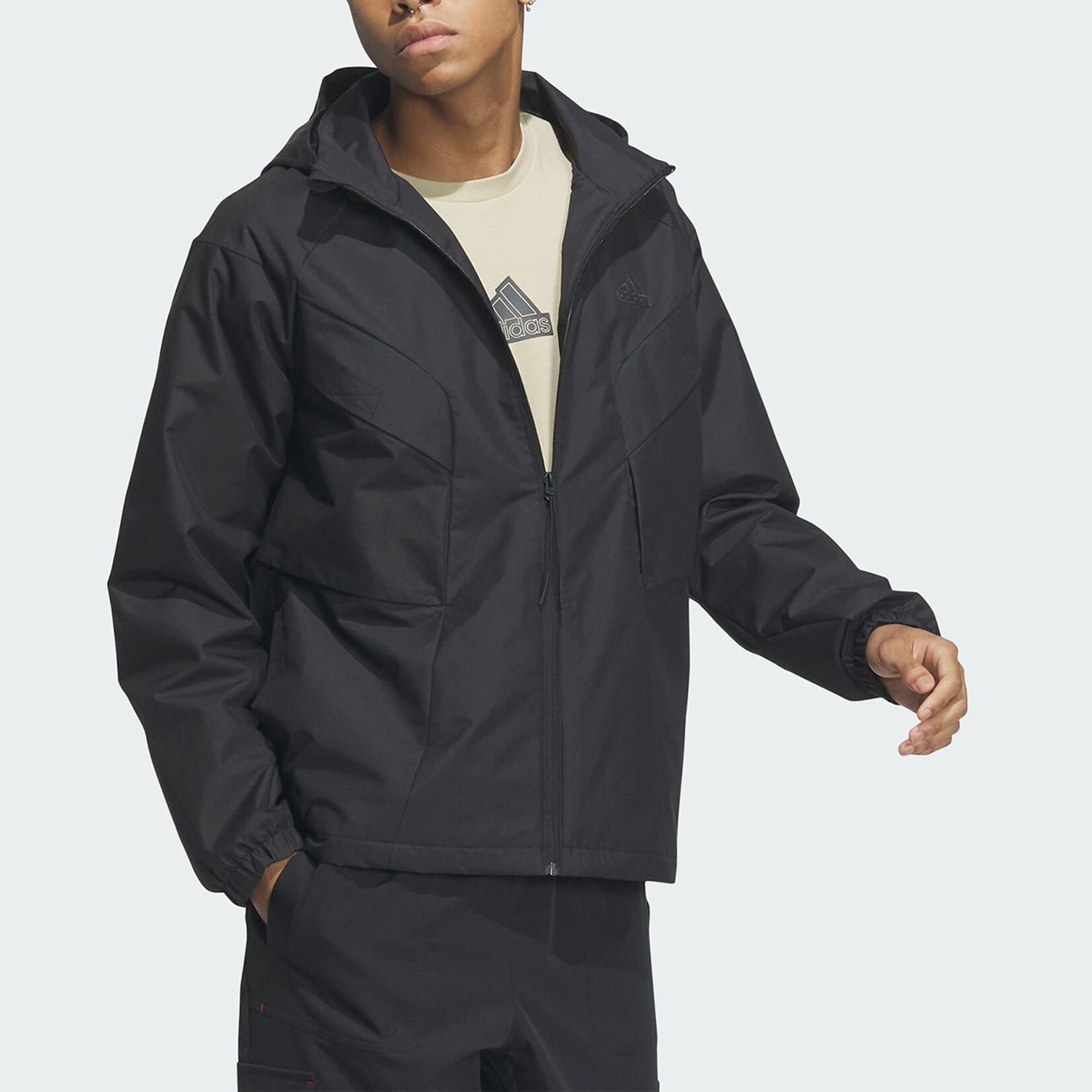 Adidas/阿迪达斯正品新款男子运动训练保暖连帽外套IS0450 - 图0