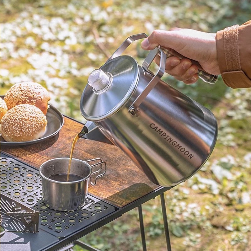 柯曼渗滤式咖啡壶SW-7简易上手美式滤压咖啡壶免滤纸不锈钢煮茶壶 - 图0