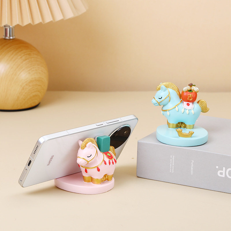 新款马上发财国潮马手机支架摆件马年吉祥物生肖桌面装饰创意,淘宝优惠券,粉丝福利购,淘宝优惠卷