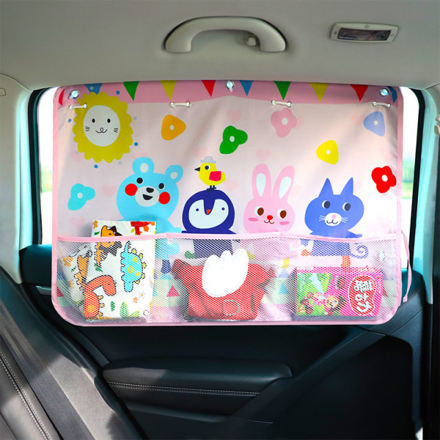 Car sunshade and sun protection multi-function suction cup with net bag