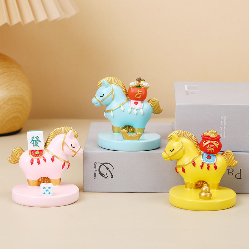 新款马上发财国潮马手机支架摆件马年吉祥物生肖桌面装饰创意,淘宝优惠券,粉丝福利购,淘宝优惠卷