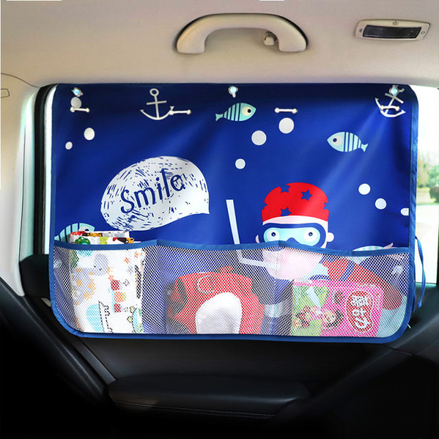 Car sunshade and sun protection multi-function suction cup with net bag