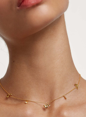 PDPAOLA纯银女蝴蝶项链生日礼物